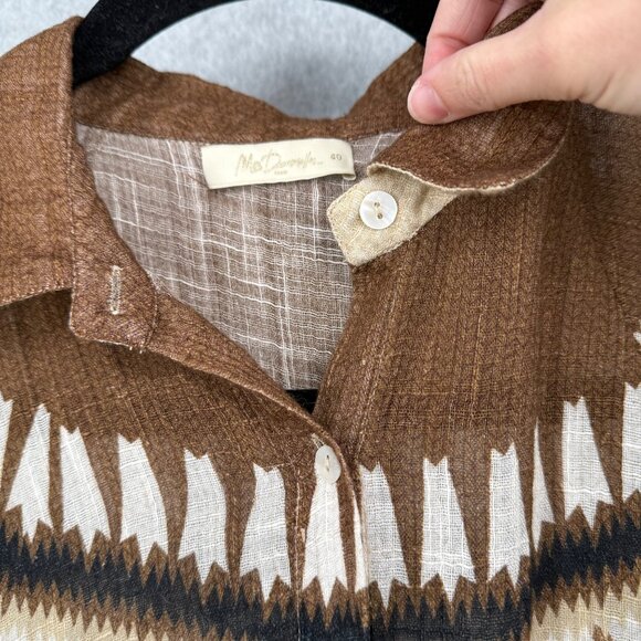 Mes Demoiselles Chevin Blouse Size FR 40/US 8 Neutral Peruvian Pattern Bat Wing - Picture 2 of 14